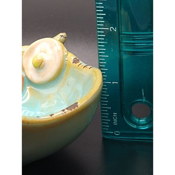 Decorative Blue Ceramic Owl Trinket Dish • Ashtray • Berry Bowl - Picture 8 of 9